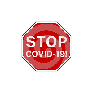 Stop sign. Vector stop covid-19 icon, logo. Stock illustration