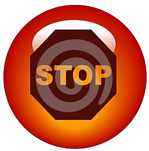Stop sign web button or icon