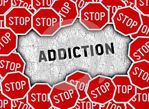 Stop sign and word addiction
