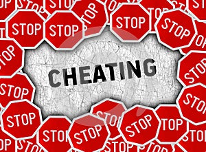 Stop sign and word cheating