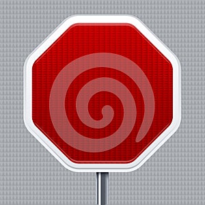 Stop signal. Traffic road signal with reflective texture. Isolated