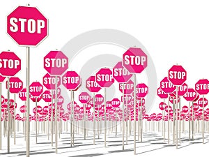 Stop signs 3d cg