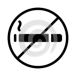 Stop smoking  glyph flat  icon