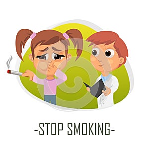 Stop smoking medical concept. Vector illustration.