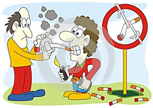 Stop smoking sign illustration