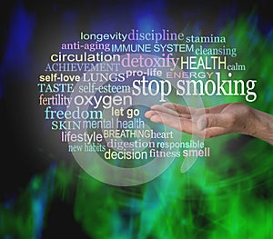 STOP SMOKING word tag cloud