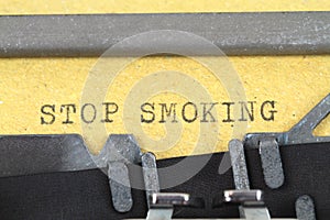 STOP SMOKING written on a old typewriter