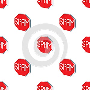 Stop spam sign pattern seamless vector
