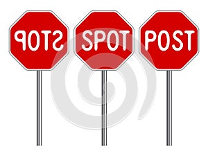 Stop stylized traffic signs