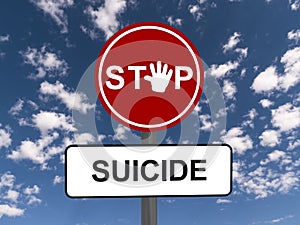 Stop suicide road sign