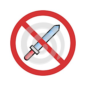 Stop Sword Isolated Vector icon which can easily modify or edit