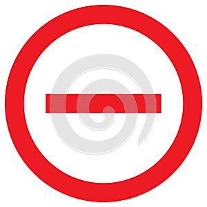 Stop symbol. Forbidden circle. Outline stop. No entry sign. Round stop warn