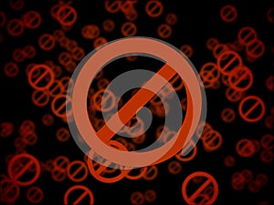 Stop symbols with bokeh effect. Cancel culture, censorship or other restrictions concept