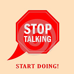 Stop talking vector poster