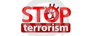 Stop terrorism concept. illustration