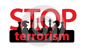 Stop terrorism concept. illustration