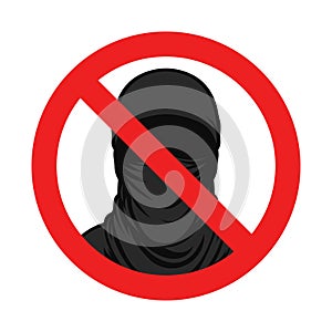 Stop terrorism icon. Prohibition sign. Vector illustration
