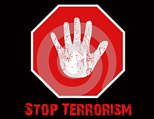 Stop Terrorism Illustration