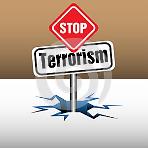 Stop terrorism plate