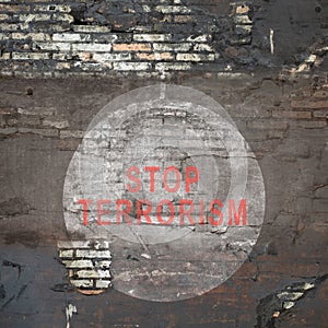 Stop terrorism sign