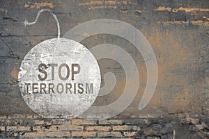 Stop terrorism sign