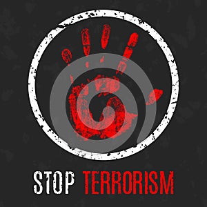 Stop terrorism sign