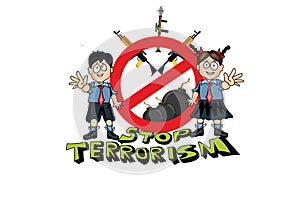 Stop Terrorism vector illustration