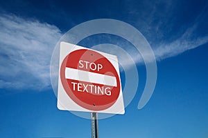 Stop texting and driving social media addition texting photo