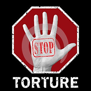 Stop torture conceptual illustration. Global social problem