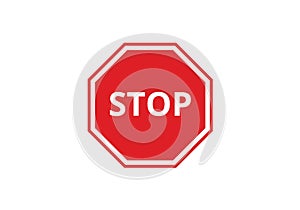 Stop traffic sign symbol red prohibition vector attention