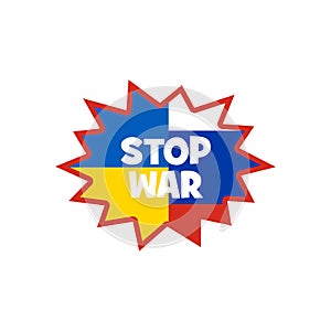 Stop Ukraine Russia war icon isolated on white background