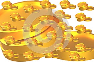 3d Ilustrattion.Gold coins.