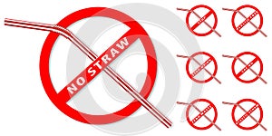 Stop using plastic straws sign