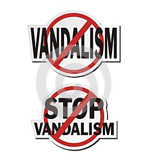 Stop vandalism - sticker sets