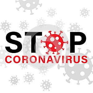 Stop Virus. Flat Vector Illustration. Stop Sign.
