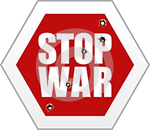 Stop war-bullet hole