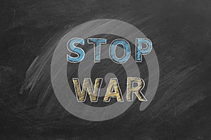 Stop War. Illustration on blackboard.