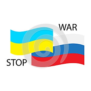 Stop war. No war. poster with yellow stop war russia ukraine for concept design. Vector illustration. stock image.