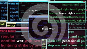 Stop war and peace seamless looped pop up windows