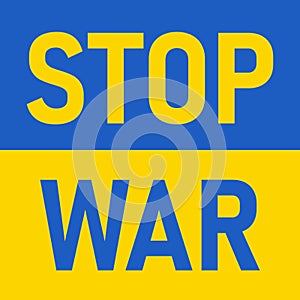 Stop war in Ukraine concept banner. Stop war against Ukraine. Vector image