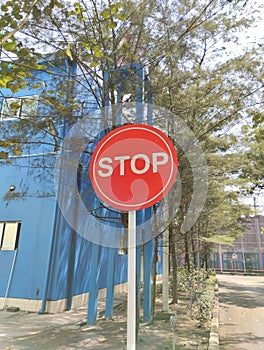 stop warning sign