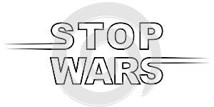 Stop wars peace sign of pacifism letering