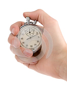 Stop-watch in a hand