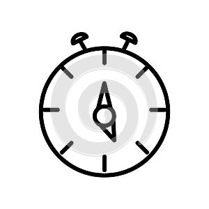 Stop watch icon vector isolated on white background, Stop watch sign , line and outline elements in linear style