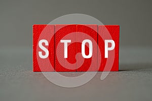 Stop - word concept on building blocks