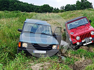 Stopped off-road vehicles