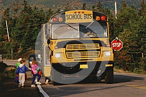 Stopped School Bus