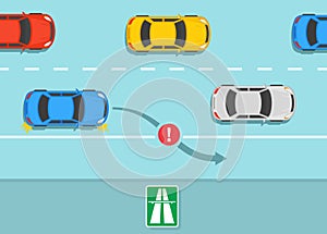 Stopping or parking a vehicle on an expressway is not allowed.