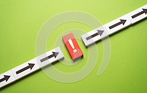 Stopping the process. Insurmountable barrier. Solving the problem photo