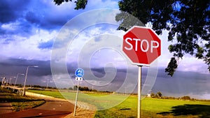 Stopsign in the middle of nowhere